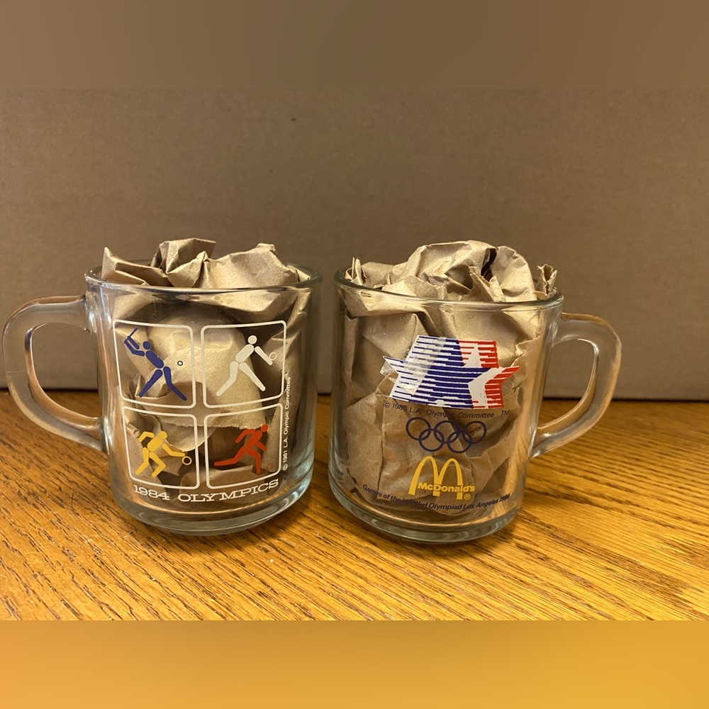 Vintage set of 1984 McDonald’s Olympic coffee cups